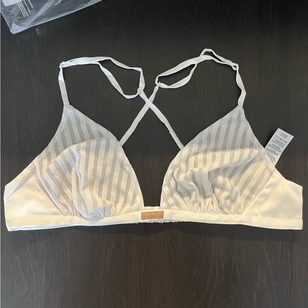 Lunya bralette white stripe